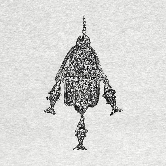 Hamsa Hand Drawing by rachelsfinelines